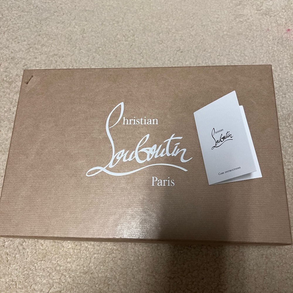 Christian Louboutin Tan wallet or small handbag Box with Care Card